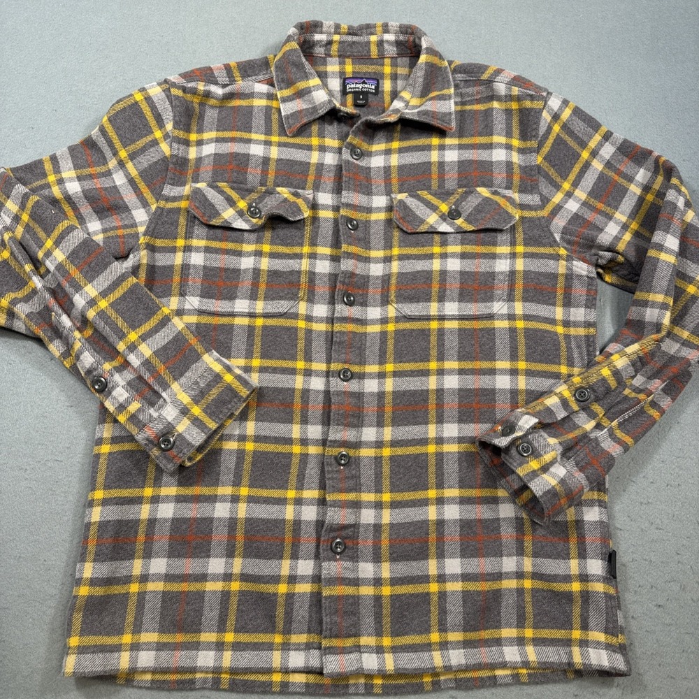 Women's SMALL Patagonia Fjord Flannel Shirt Heavy ORGANIC Cotton FLAP POCKETS